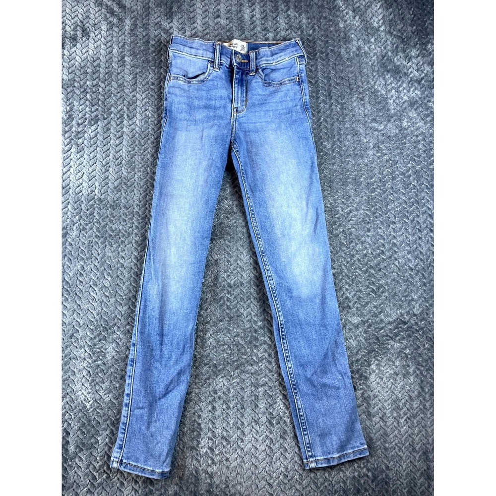 Abercrombie & Fitch High Rise Legging Jeans Girls 7/8 Long Blue Denim Skinny Leg